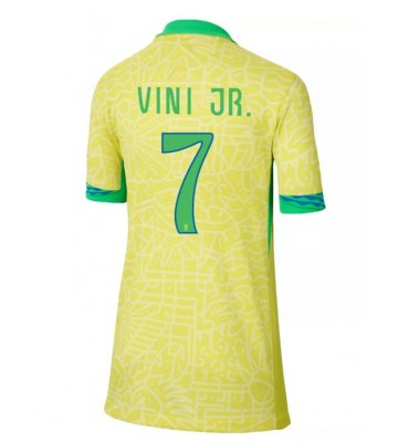 Brasilien Vinicius Junior #7 Hjemmebanetrøje Dame Copa America 2024 Kort ærmer